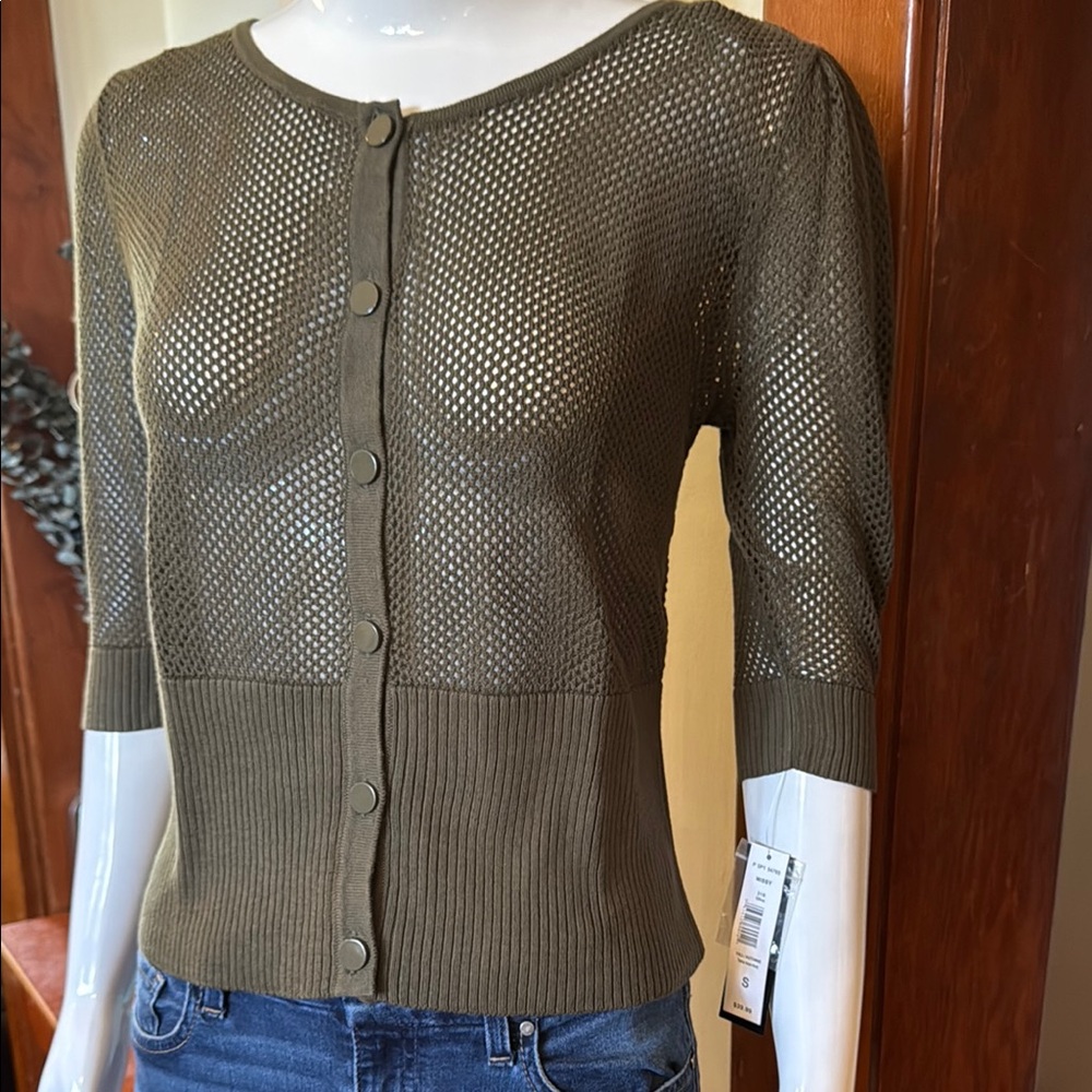 - NWT Bianca nygard size small Olive Green Women's mesh top